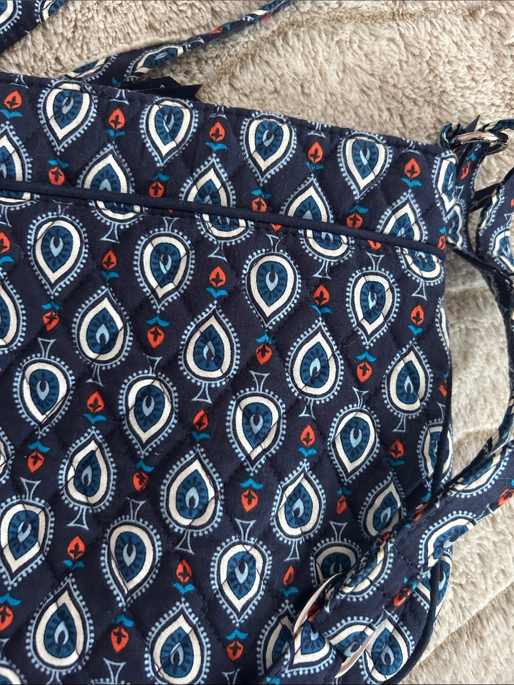 Vera Bradley Navy Paisley Crossbody Bag - Picture 3 of 4